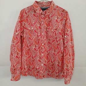 Tommy Hilfiger, Paisley Button Down Shirt Women's Size Large
